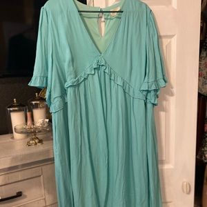Plus size teal summer dress